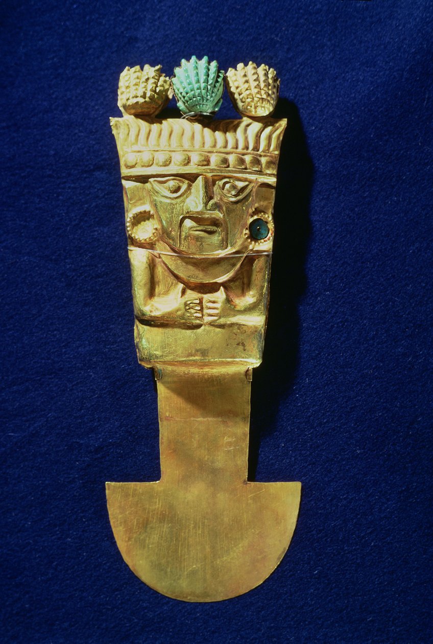 Tumi o coltello cerimoniale a forma di Naylamp, Chimu da Pre Columbian