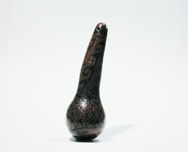Contenitore di coca con decorazione bruciata, Chancay (zucca) da Pre Columbian Pre Columbian