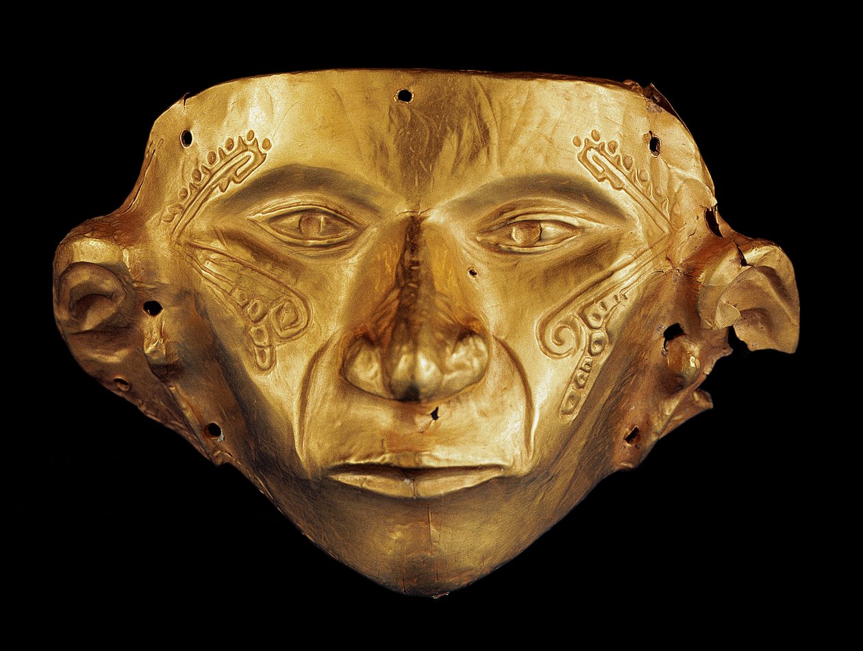 Maschera precolombiana dal Parco Archeologico di Tierradentro, Alto de San Andres in Colombia da Pre-Columbian Pre-Columbian