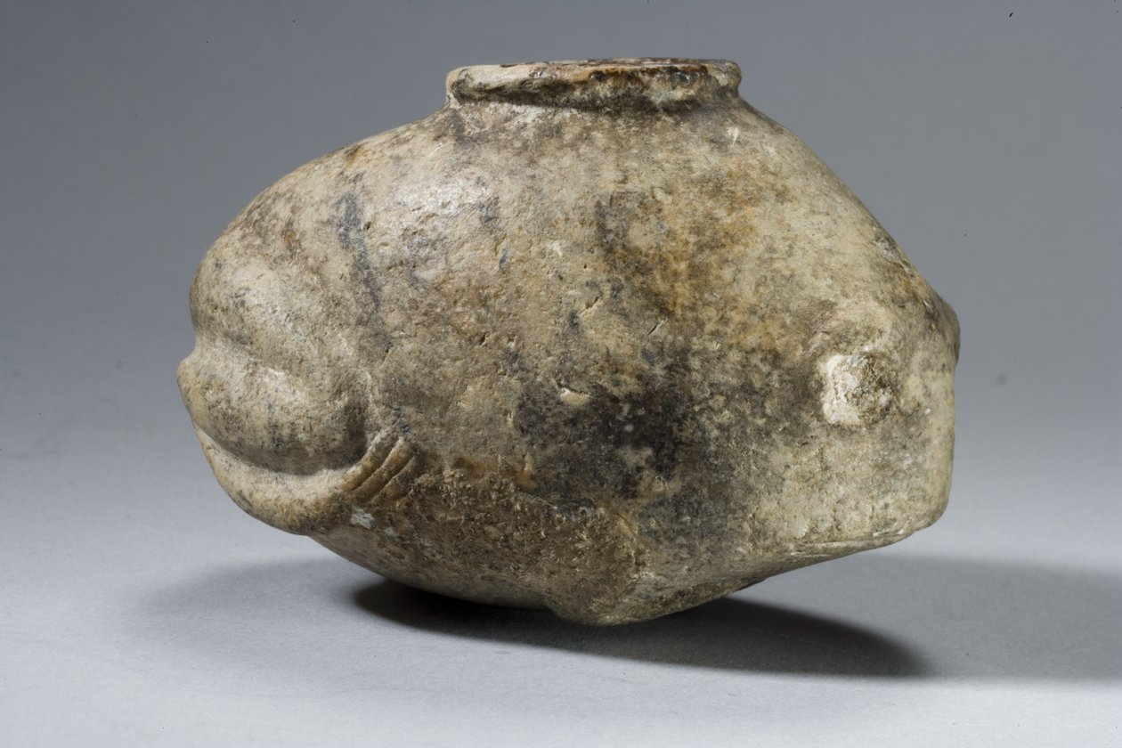 Vaso a forma di rana (pietra con tracce di intarsio) da Predynastic Period Egyptian