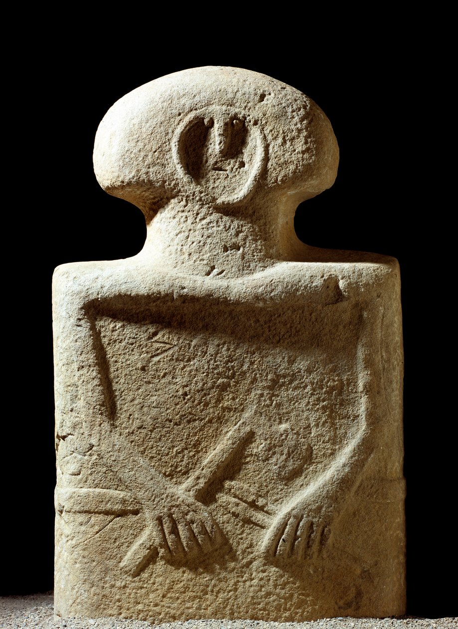 Arte preistorica: statua di figura umana scolpita durante l