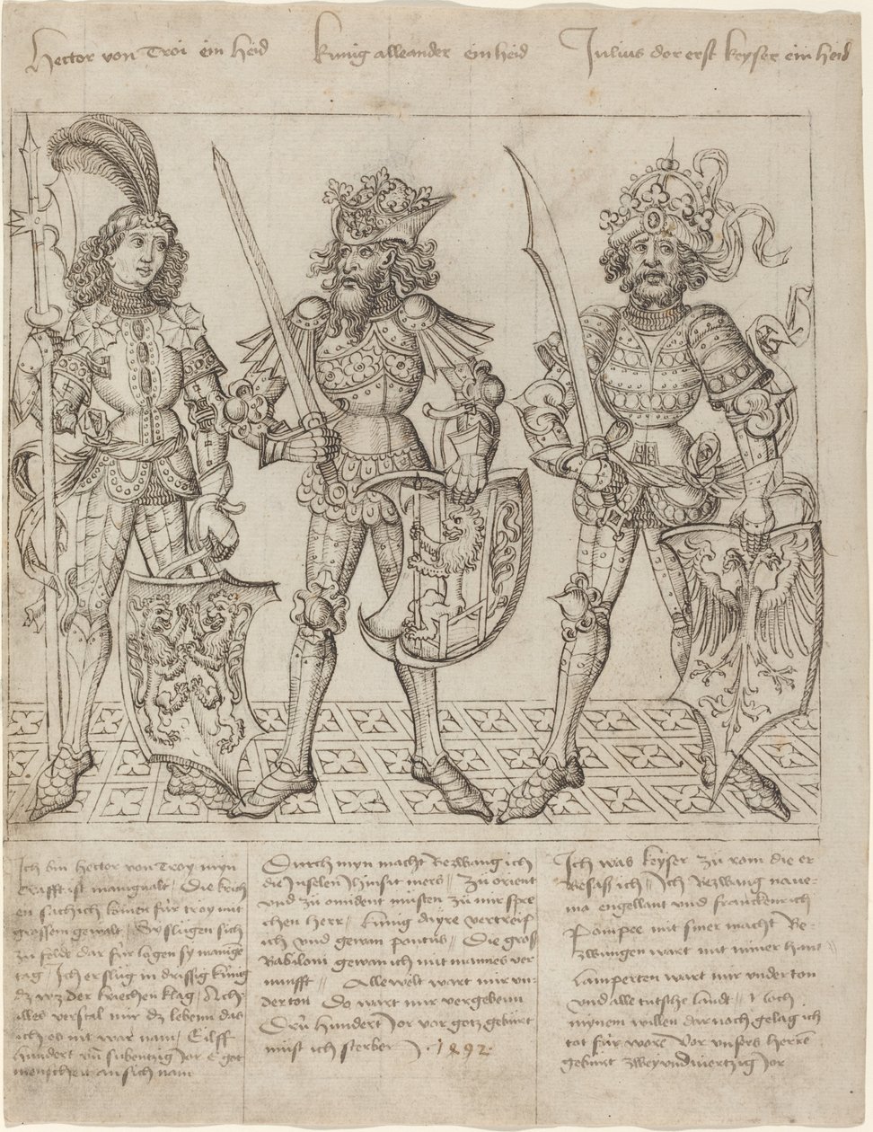Ettore di Troia, Alessandro Magno e Giulio Cesare da Primary Master of the Strassburg Chronicle