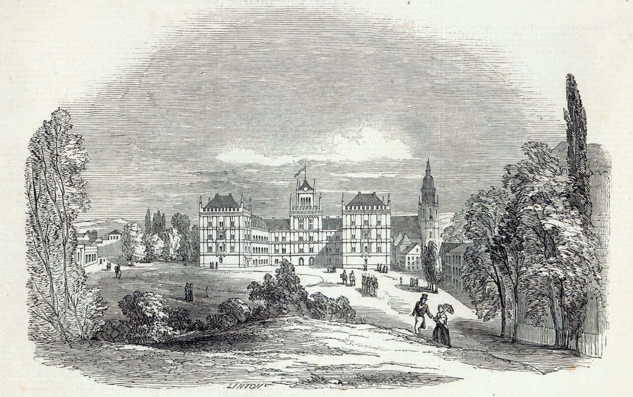 Il Palazzo di Ehrenburg a Coburg, inciso da W.J. Linton, da 