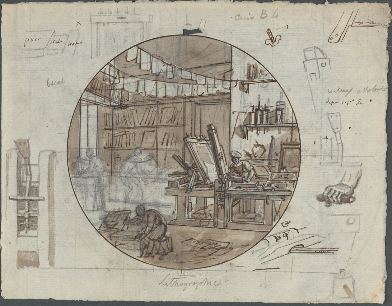 Laboratorio litografico da Probably French 19th Century