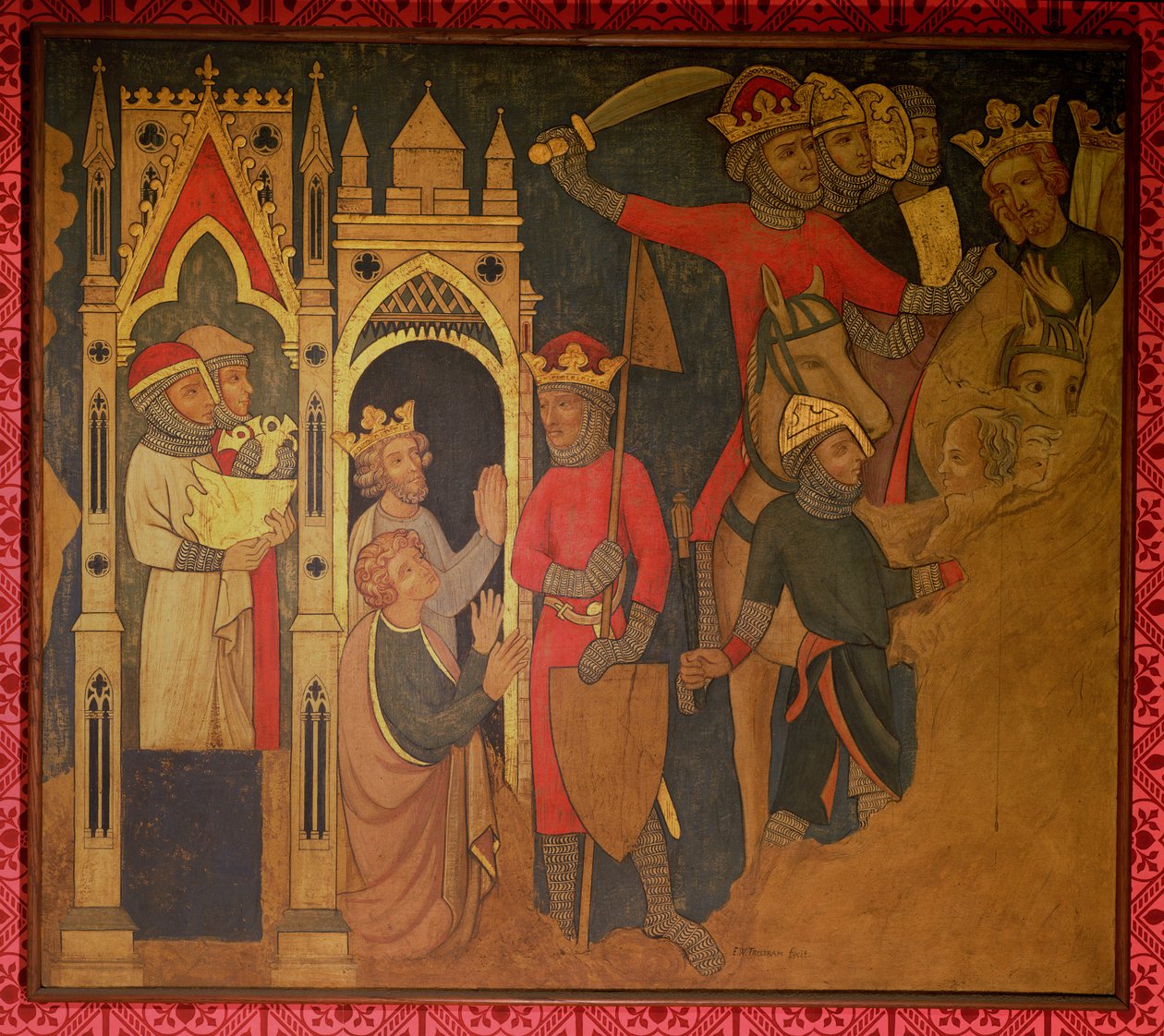 Cattività del Re Ioiachin di Israele, ricostruzione di un dipinto murale originariamente nella Painted Chamber del Palazzo di Westminster da Professor Ernest Tristram
