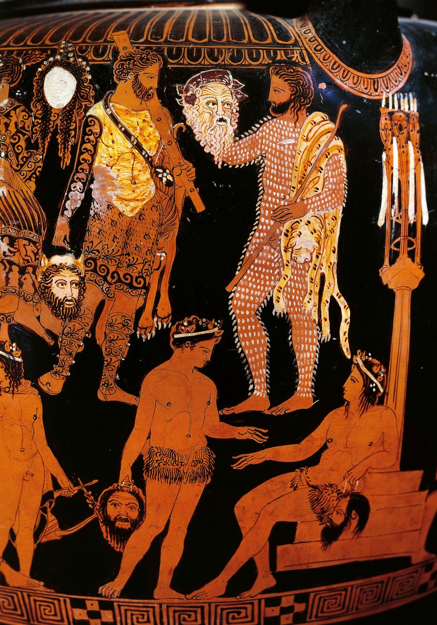 Vaso di Pronomos, cratere a figure rosse (dettaglio) da Promonos Painter