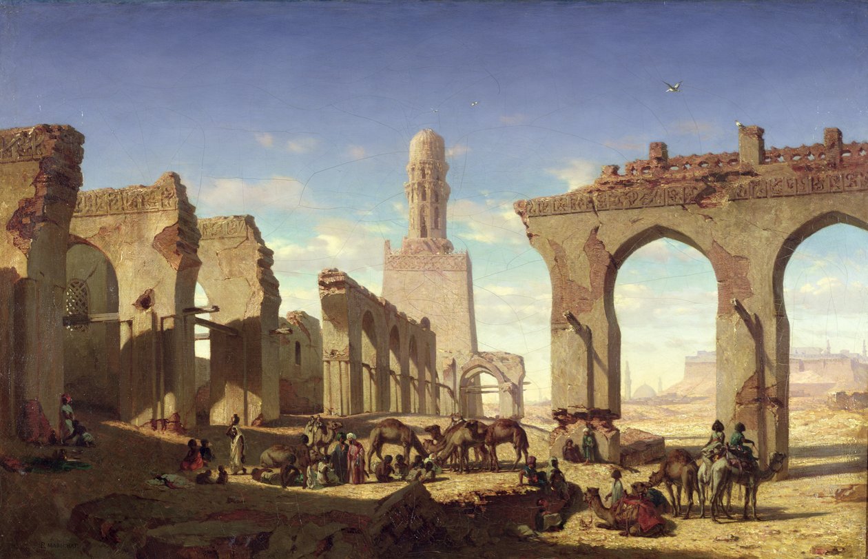Rovine della Moschea del Califfo El Haken, Il Cairo, c.1840 da Prosper Georges Antoine Marilhat