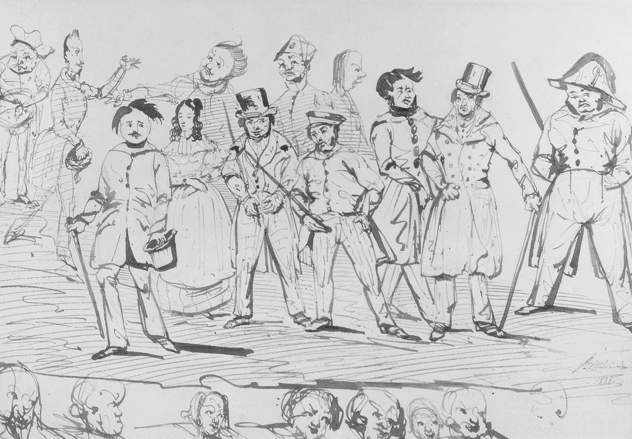 Honoré de Balzac (1799-1850) insieme ai personaggi di 