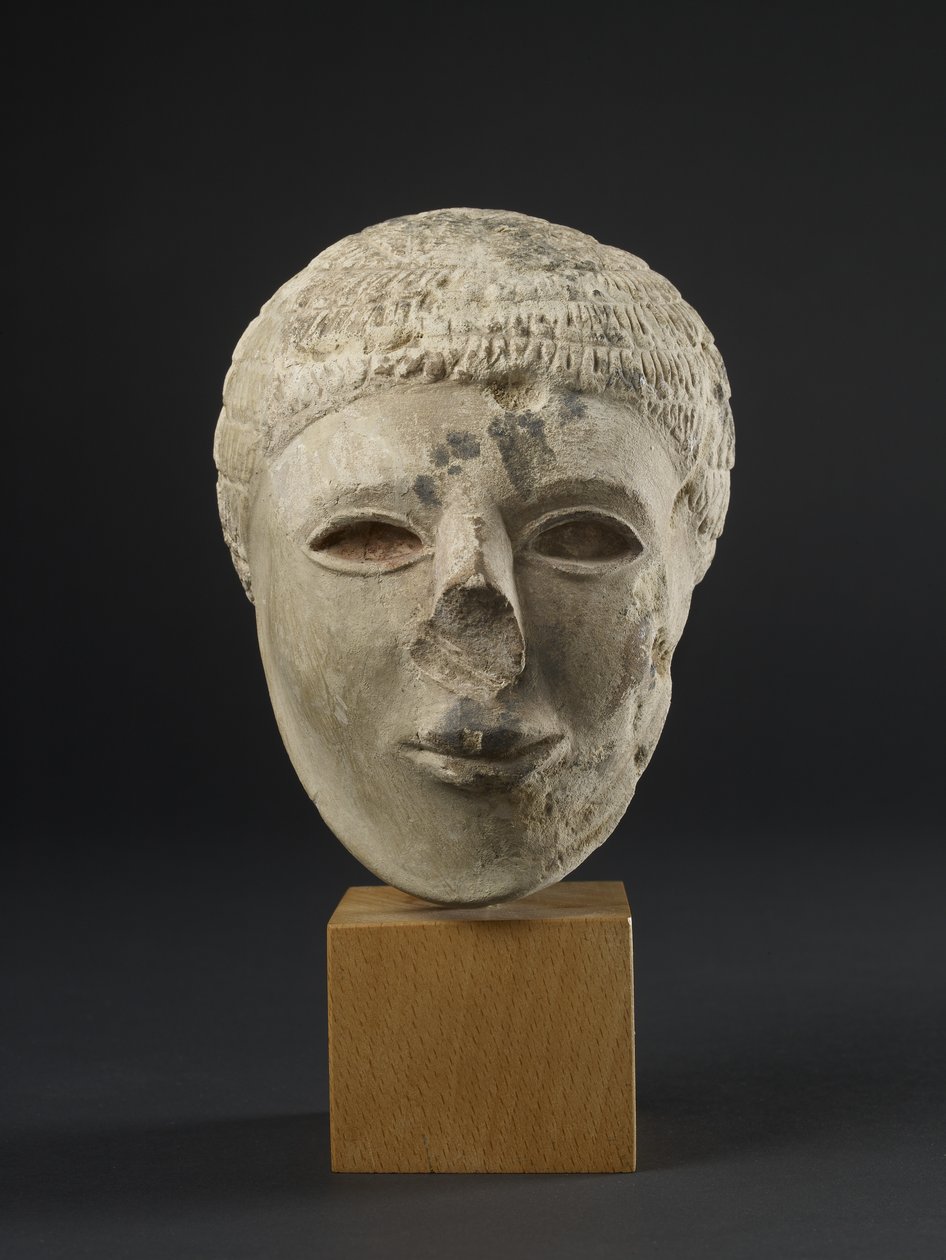 Statuetta in calcare di un uomo barbuto da Protodynastic Period Egyptian