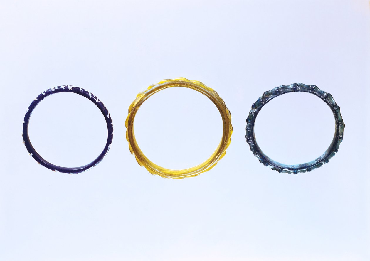 Tre braccialetti, da Mathay-Mandeure, II-I secolo a.C. da Protohistoric