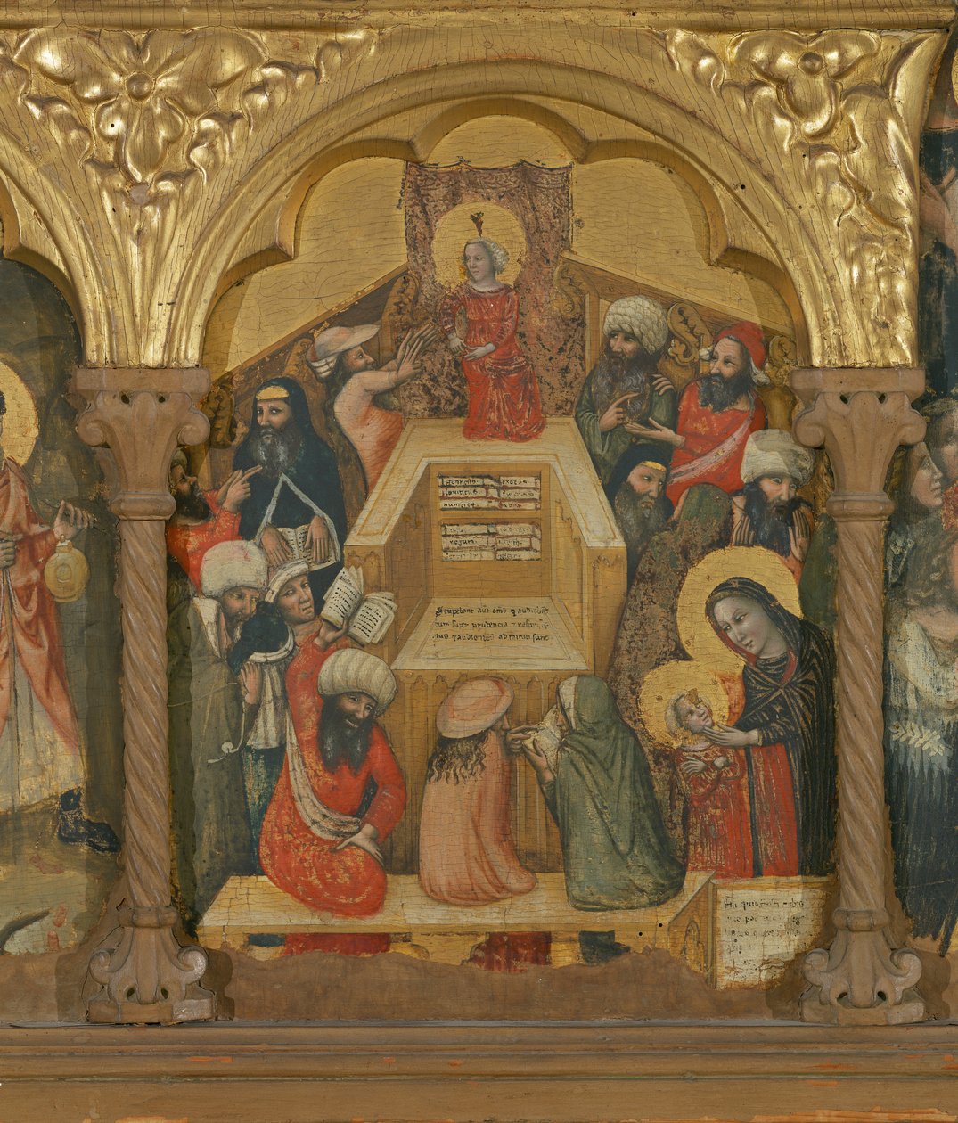 Polittico della Dormizione della Vergine, dettaglio di Gesù con i dottori da Pseudo Jacopino di Francesco