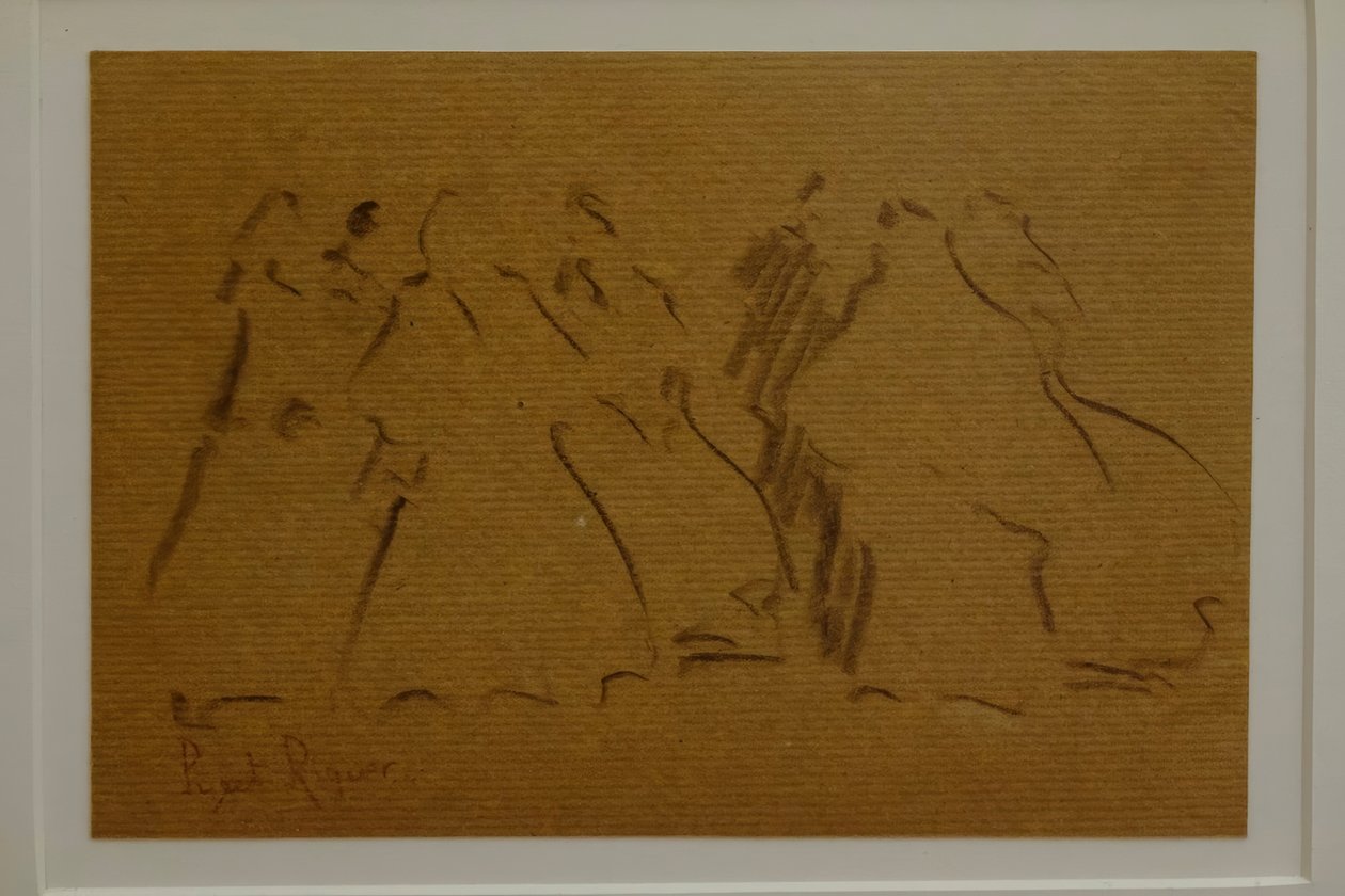 Schizzo di figure femminili, Narcís Puget Riquer, disegno a carboncino, museo Puget, casa nobile di Can LLaudis, Dalt Vila, Ibiza, Isole Baleari, Spagna da Puget Riquer