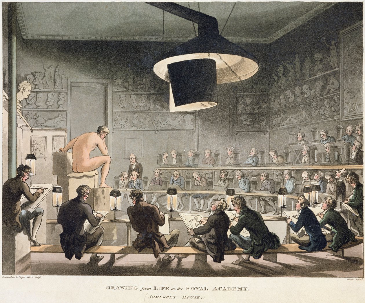 Disegno dal vero alla Royal Academy da Pugin and Rowlandson