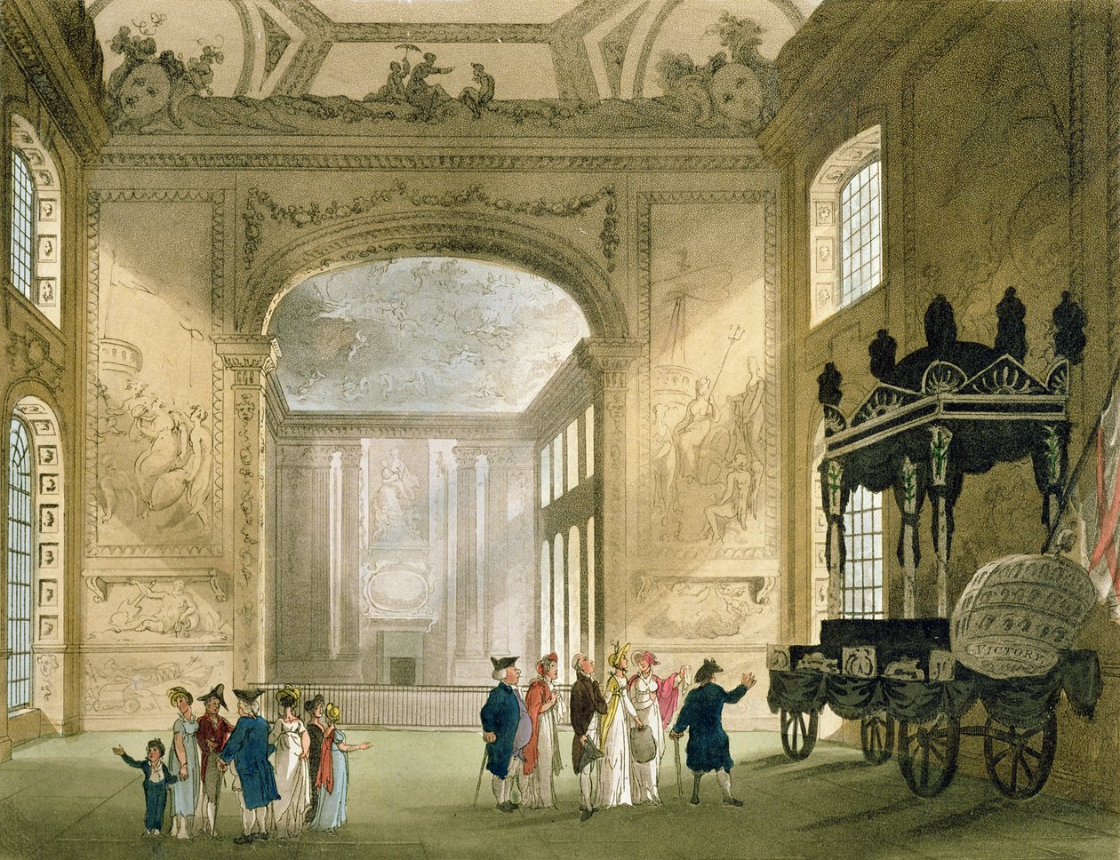 Ospedale di Greenwich da Microcosmo di Londra di Ackermann da Pugin and Rowlandson