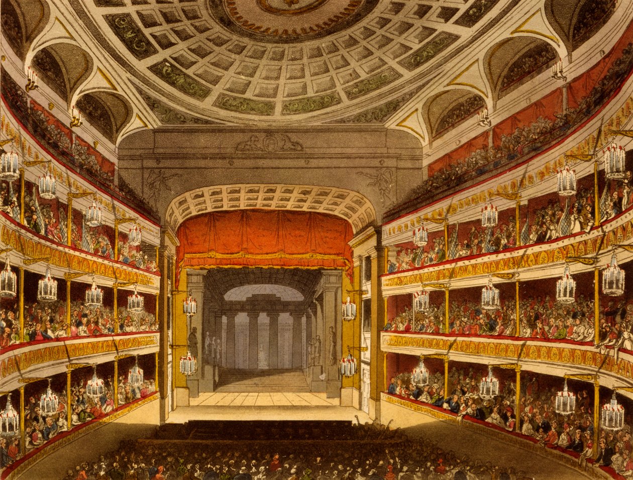 Nuovo Covent Garden Theatre, da Microcosm of London, 1810 di R Ackermann da Pugin and Rowlandson