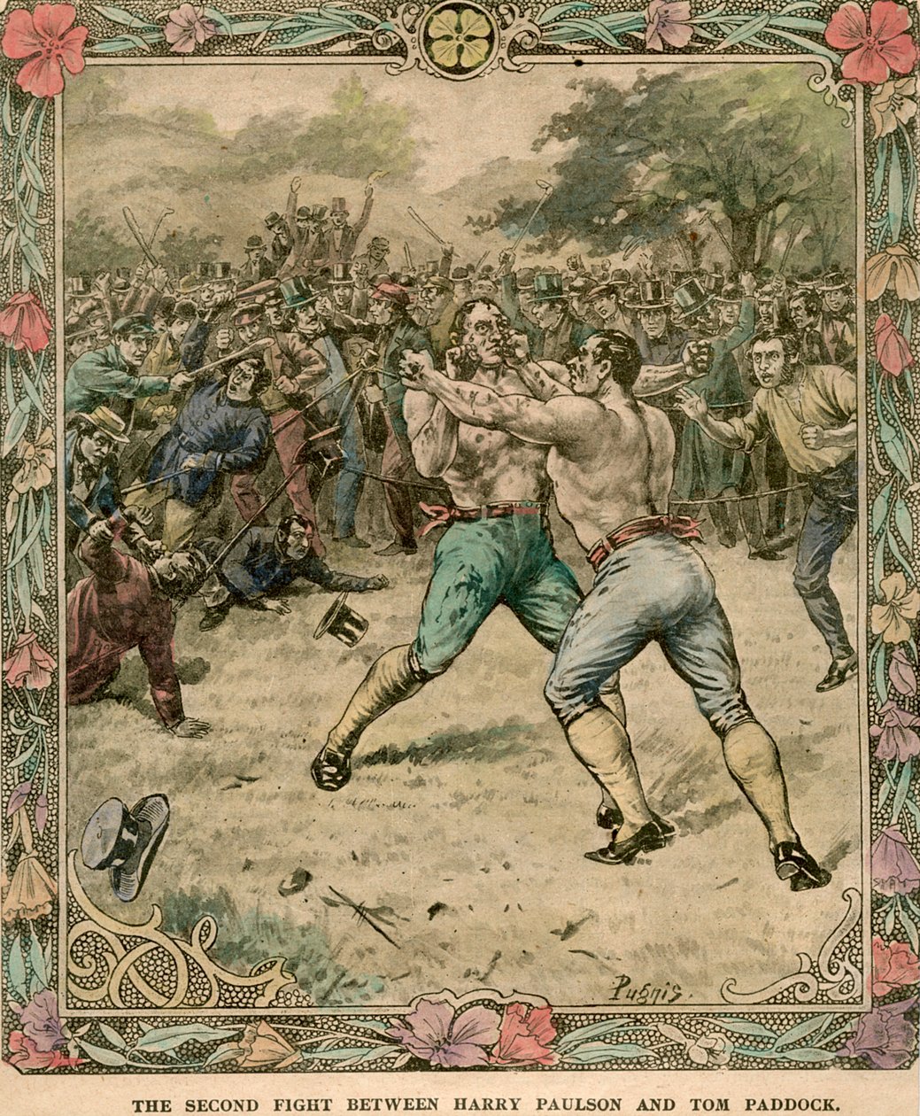 Il secondo combattimento tra Harry Paulson e Tom Paddock, 1851 fine XIX o inizio XX secolo da Pugnis