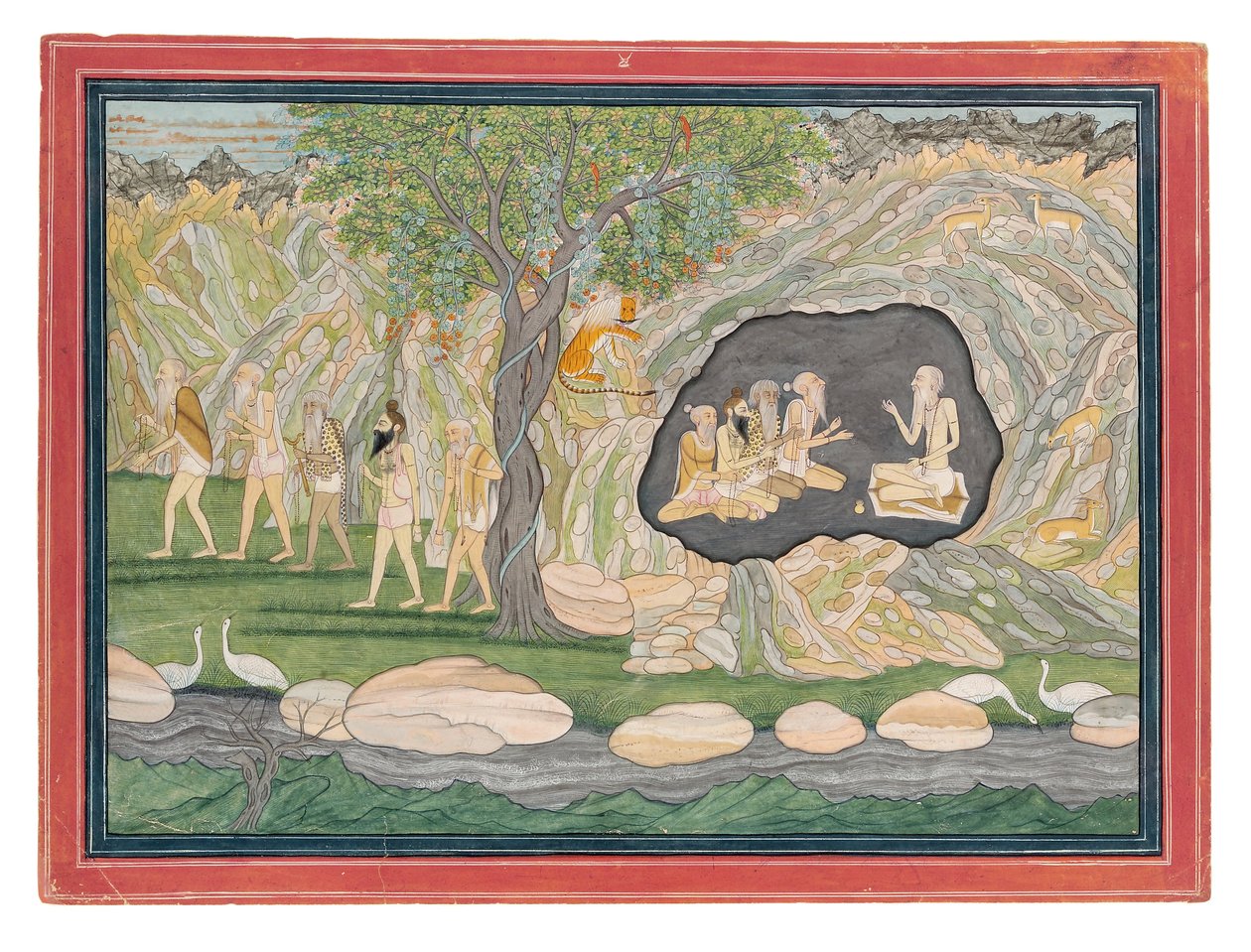 I cinque Siddha si dirigono verso le montagne di Kailasha, c.1820 da Purkhu