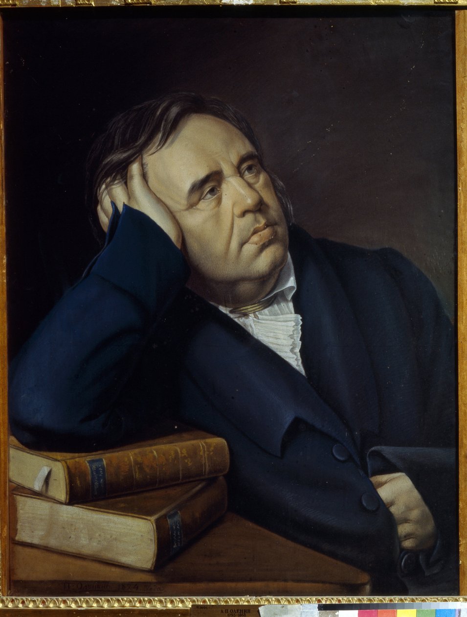Ritratto del favolista Ivan A. Krylov (1769-1844) da Pyotr Alexeevich Olenin