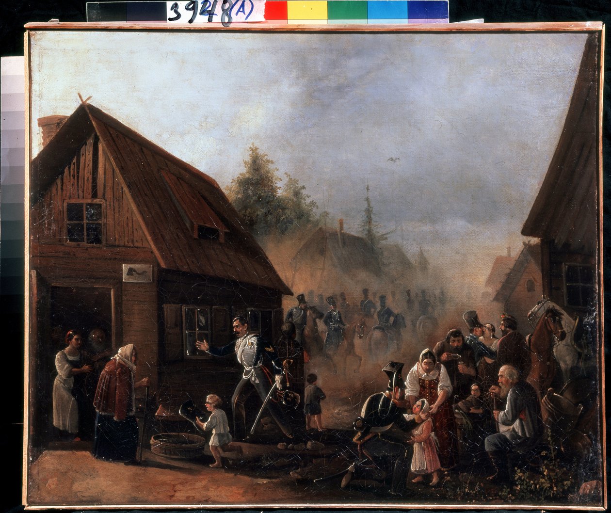 Scena della guerra russo-francese del 1812 da Pyotr Baykov