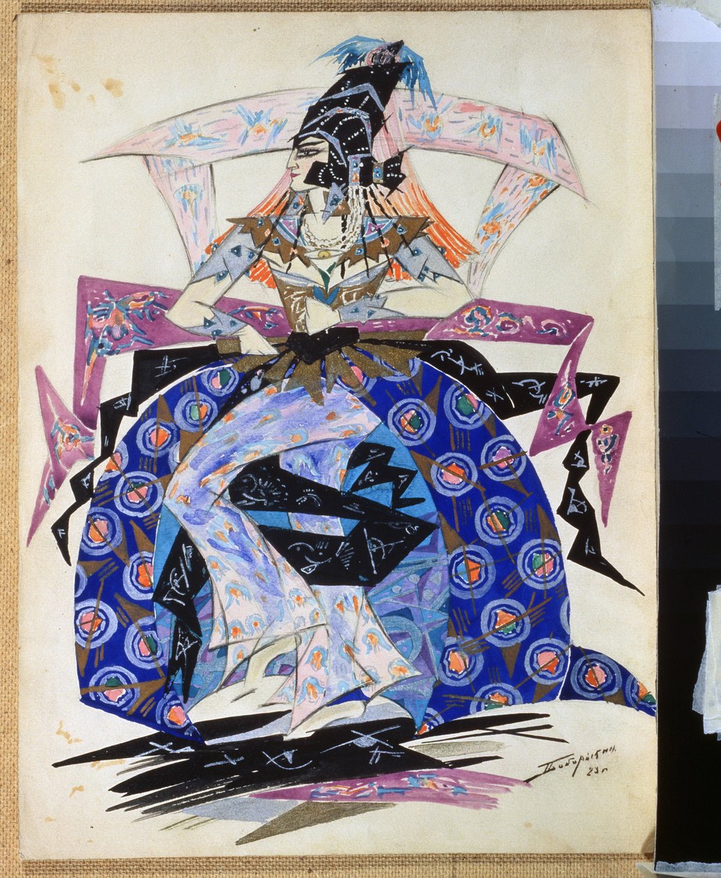 Disegno di costume per il balletto "Petrouchka" di Igor Stravinski da Pyotr Boborykin