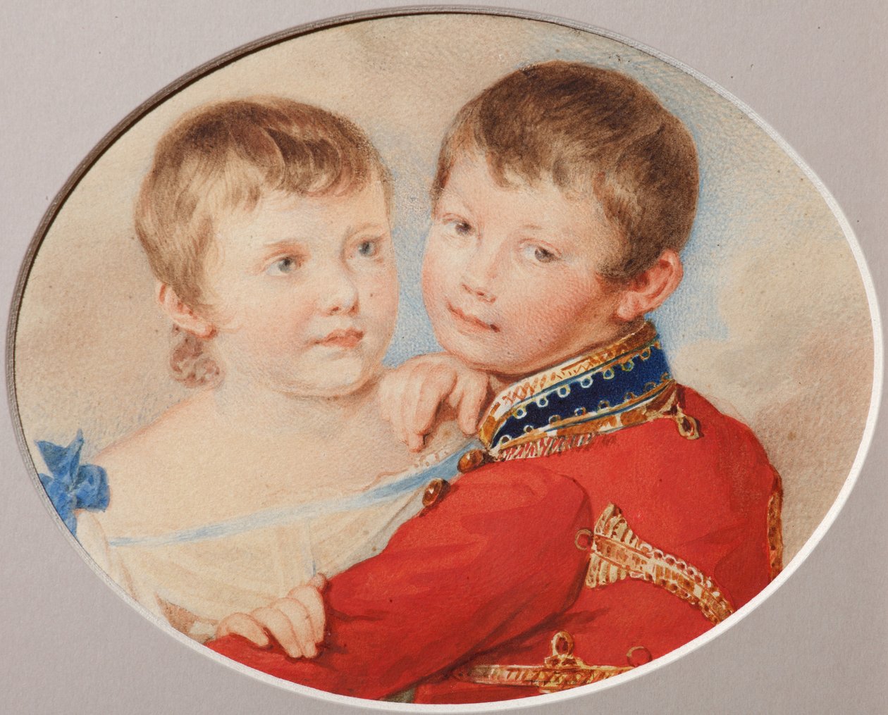 Ritratto del principe ereditario Alessandro Nikolaevich e della Granduchessa Maria Nikolaevna da bambini da Pyotr Fyodorovich Sokolov