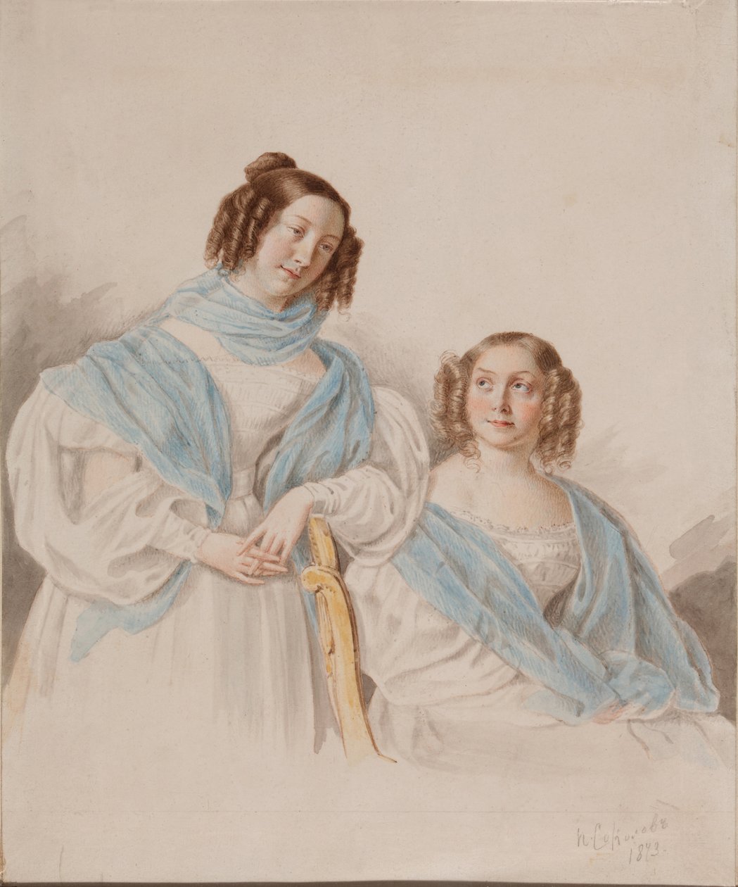 Ritratto delle Sorelle Contesse Antonina Dmitrievna e Lidia Dmitrievna Blud da Pyotr Petrovich Sokolov