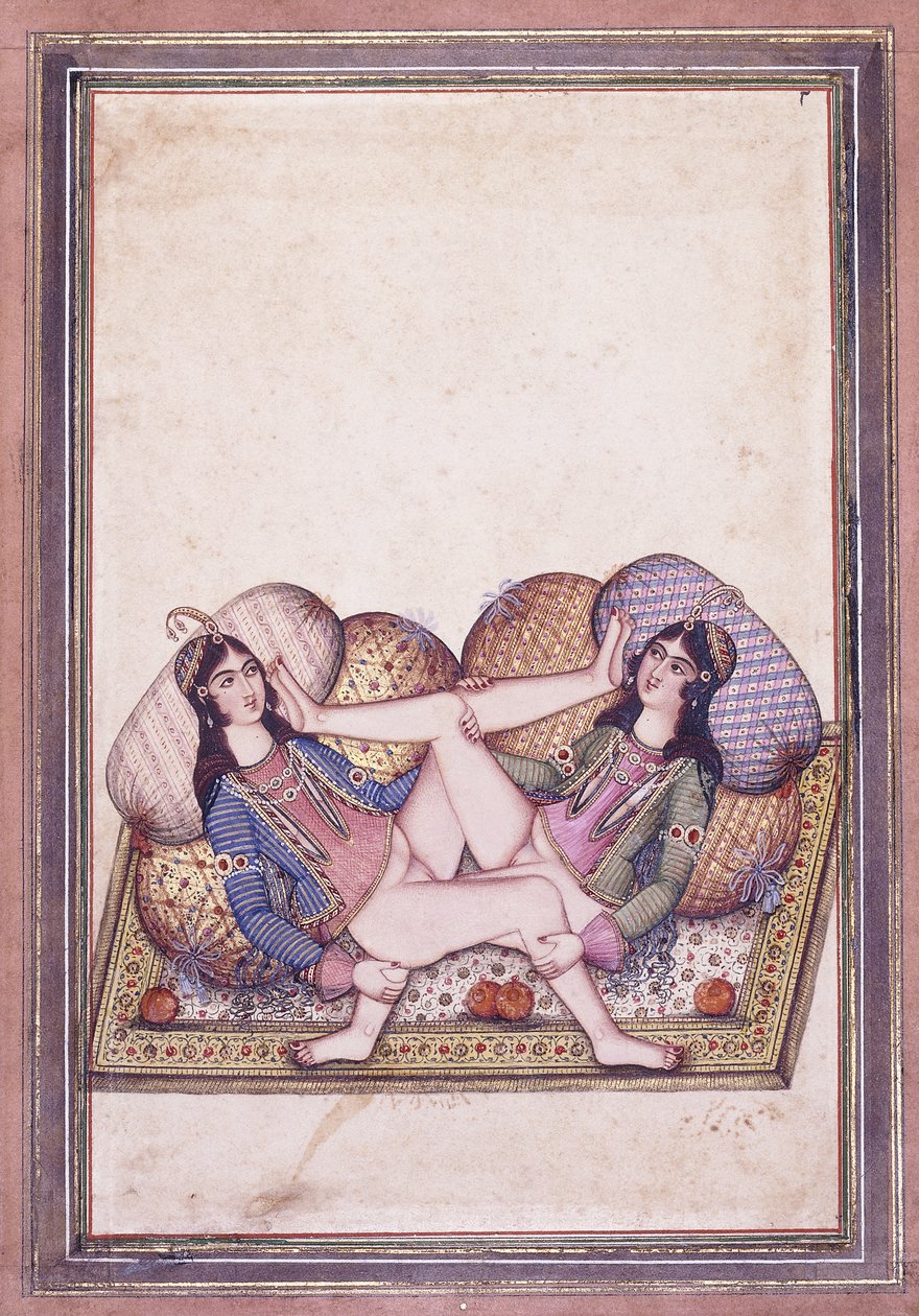 Una scena erotica, metà del XIX secolo da Qajar School