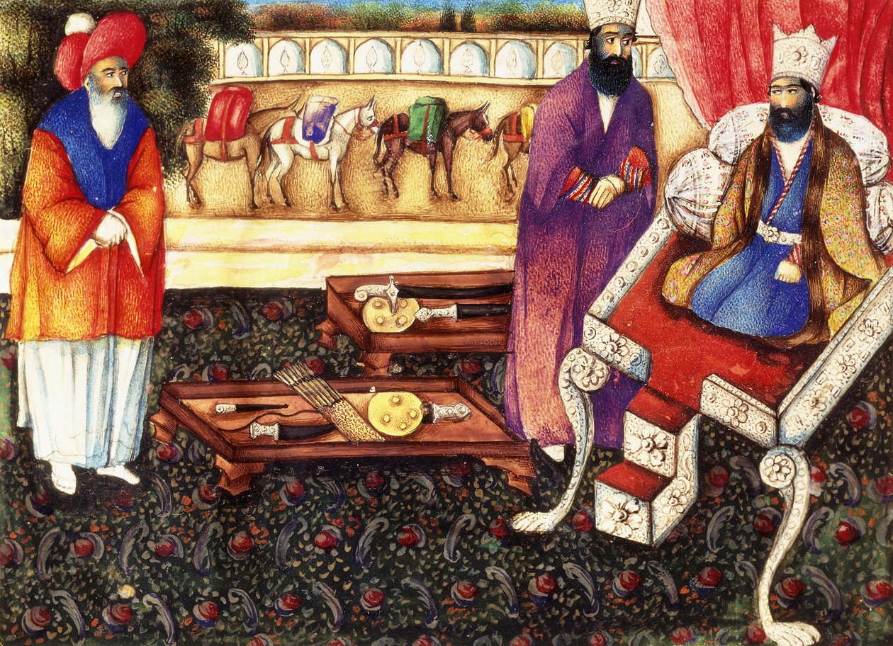 Salomone riceve doni dalla regina di Saba, c.1863-4 da Qajar School