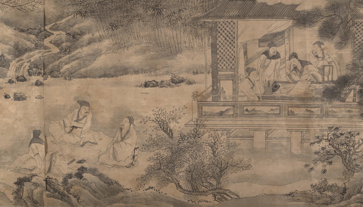 Riunione di Poeti nel Padiglione delle Orchidee, 1607 da Qian Gong