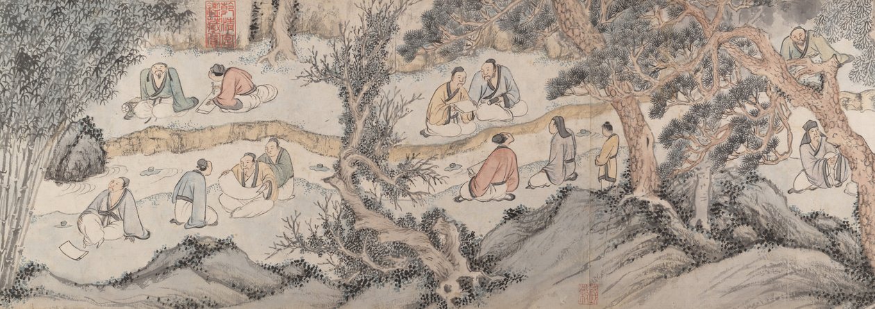 Riunione al Padiglione delle Orchidee, databile al 1560 da Qian Gu
