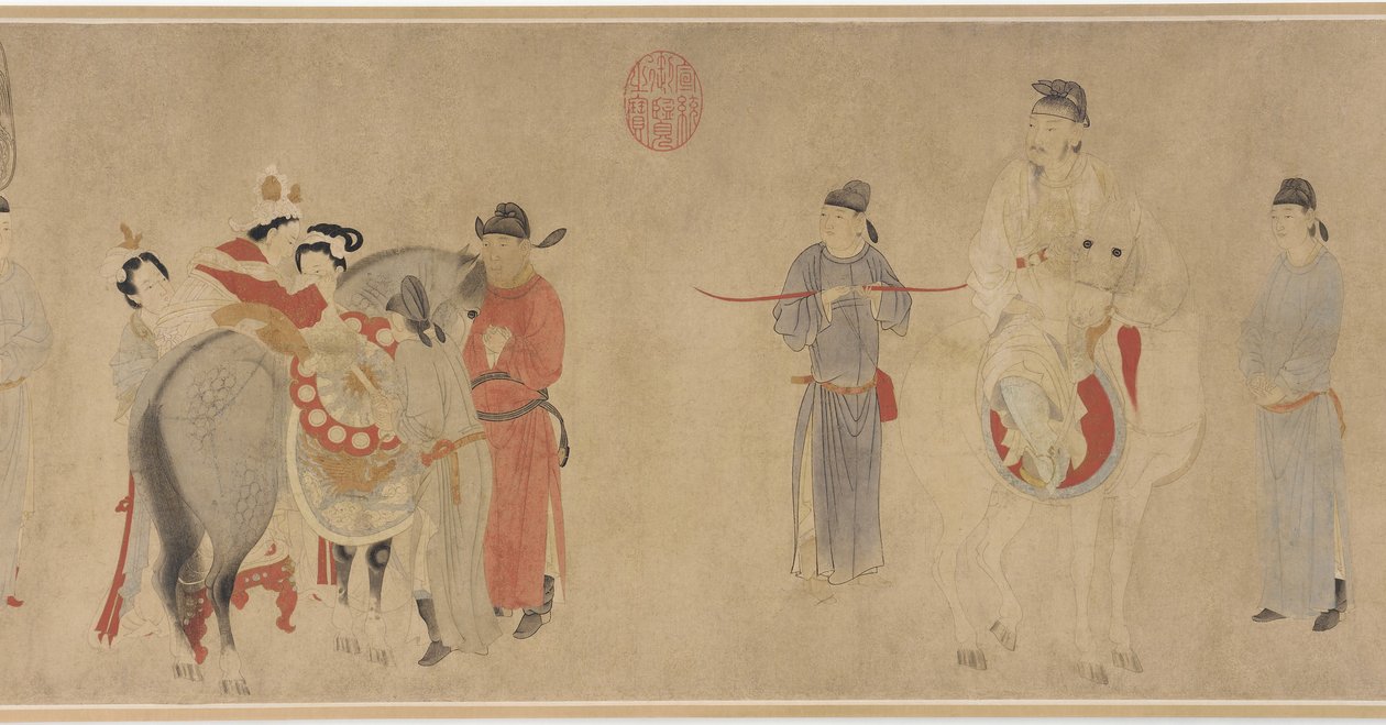 Consorte Yang che monta un cavallo, tarda dinastia Yuan o inizio dinastia Ming da Qian Xuan