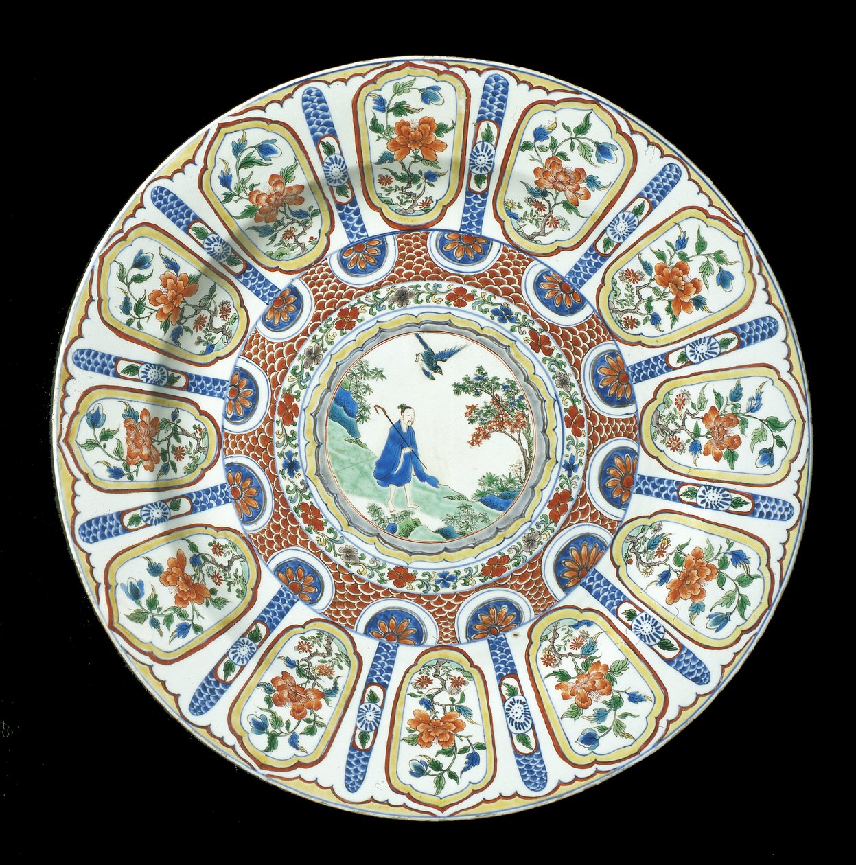 Un grande piatto verte Imari, periodo Kangxi, 1662-1722 da Qing Dynasty Chinese School