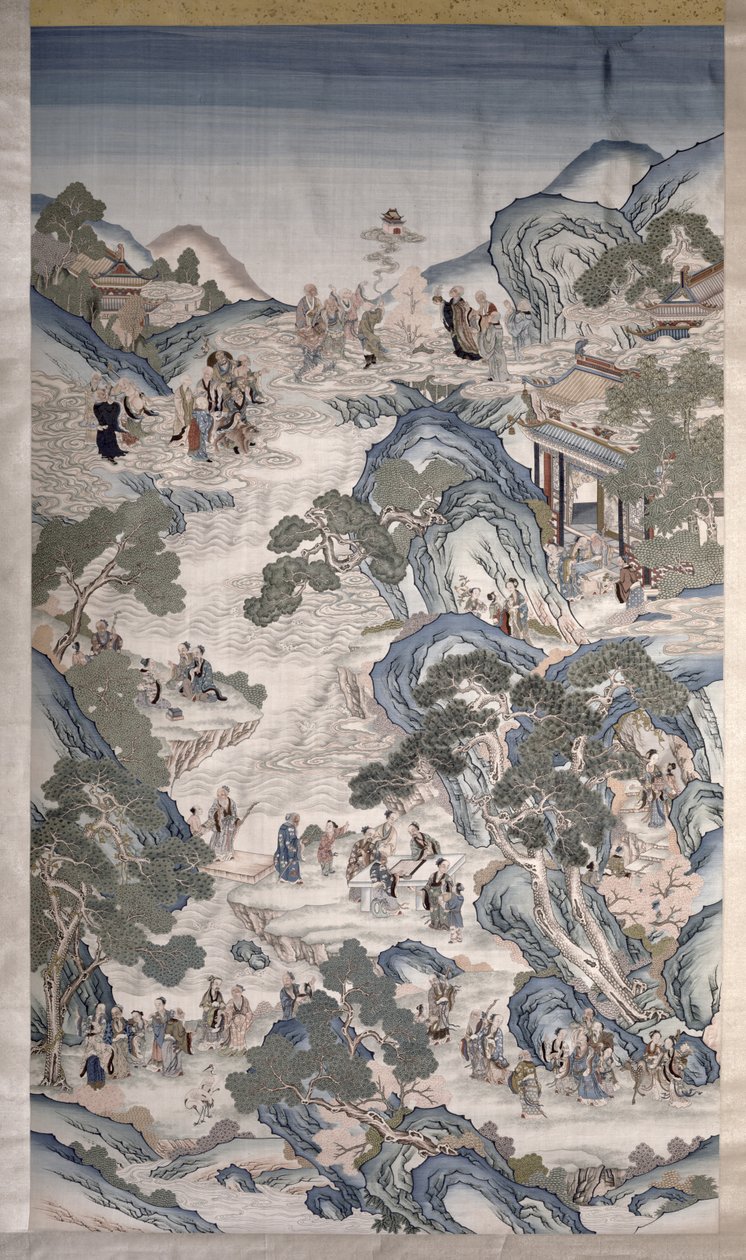Riunioni di gruppi immortali da Qing Dynasty Chinese School