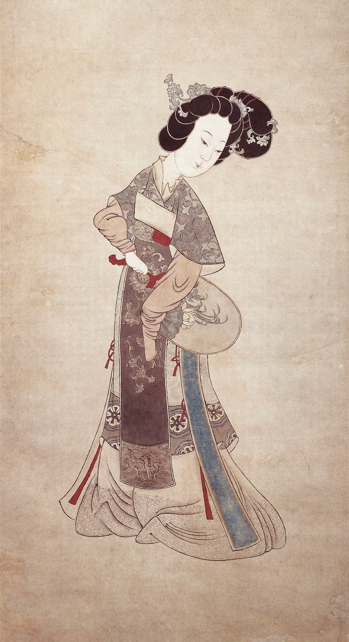 Signora della Cina, di Ren Shyong (dipinto su seta) da Qing Dynasty Chinese School