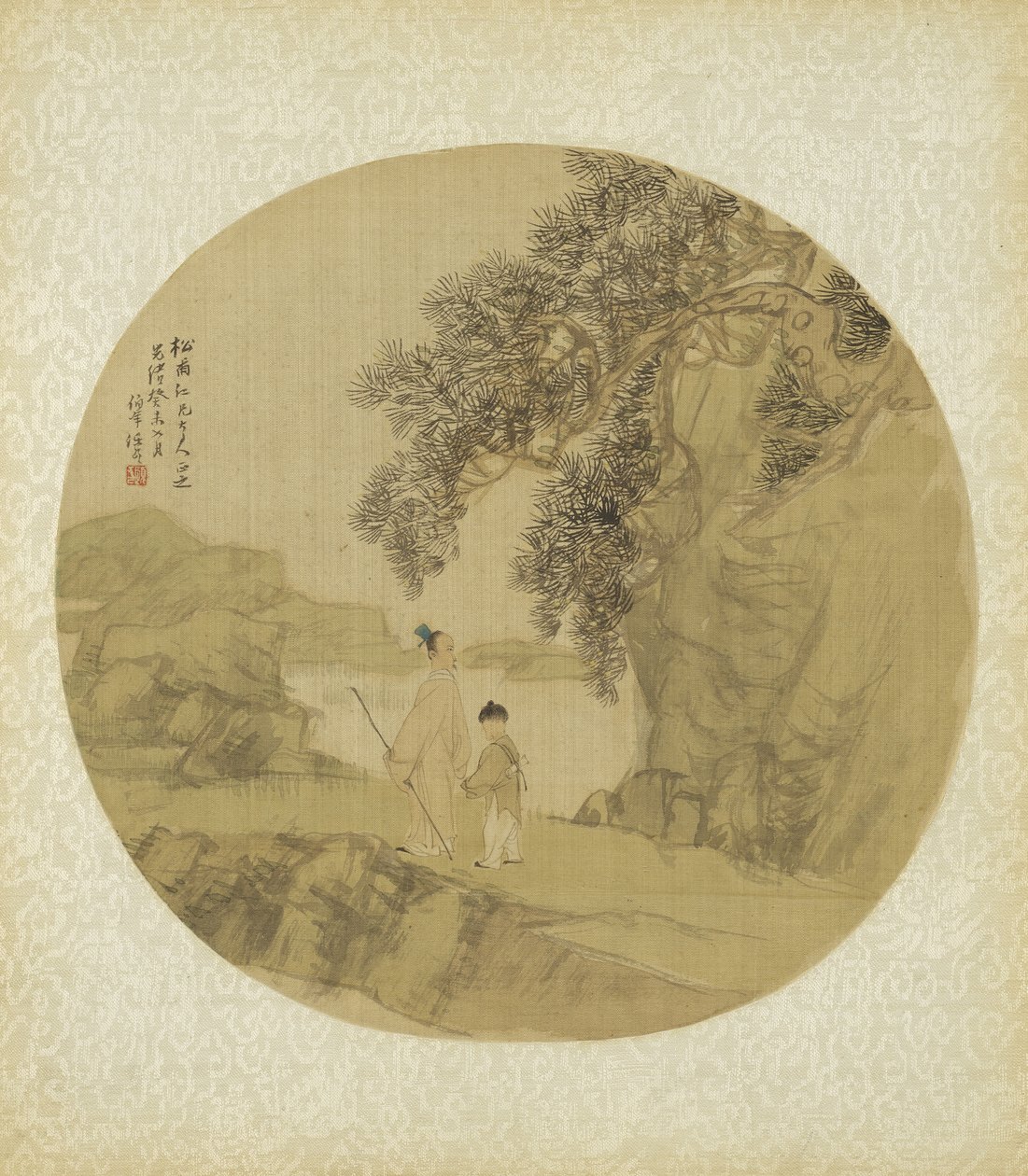 Paesaggio con figure da Qing Dynasty Chinese School
