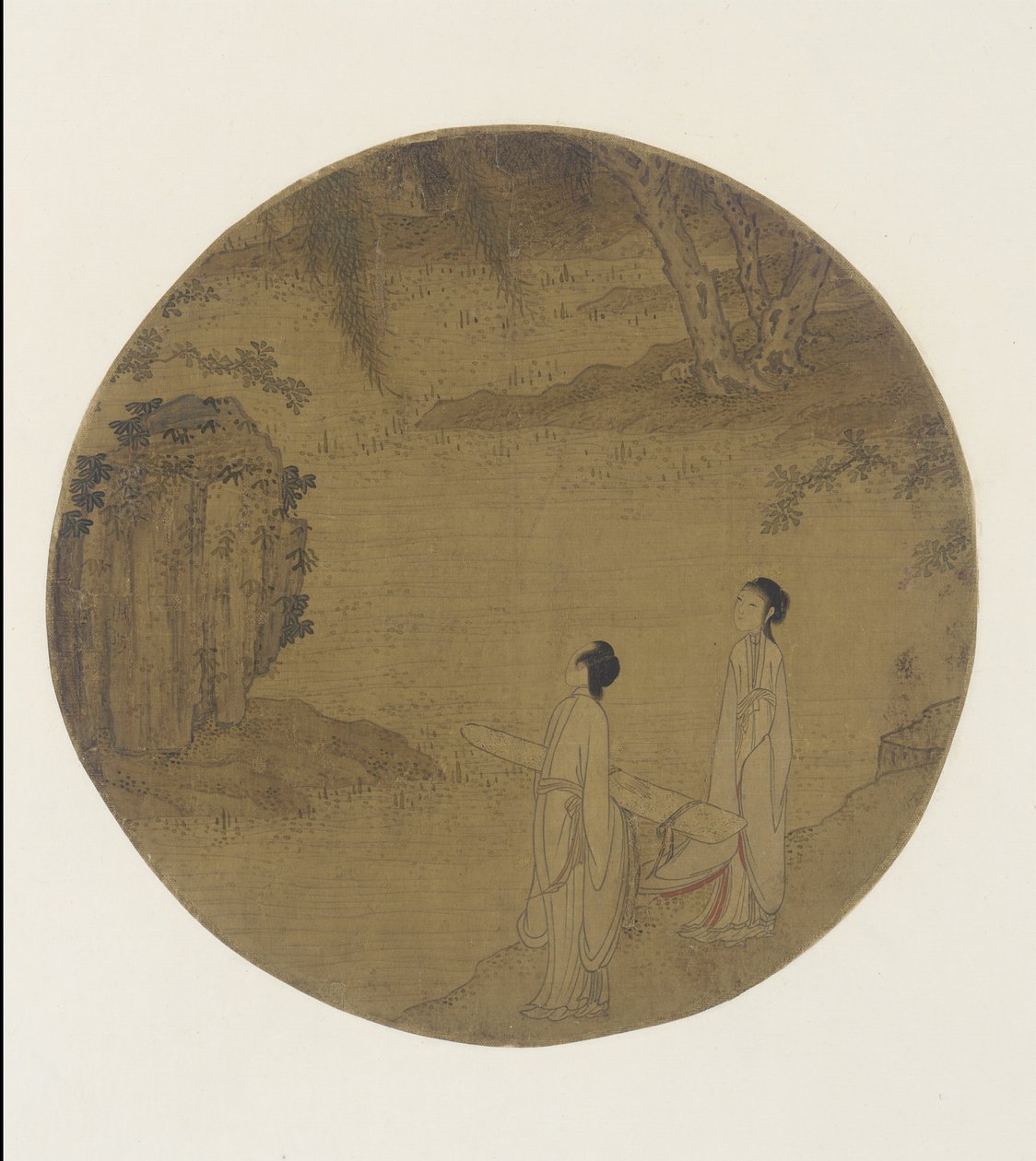 Due donne con un qin (cetra) da Qing Dynasty Chinese School