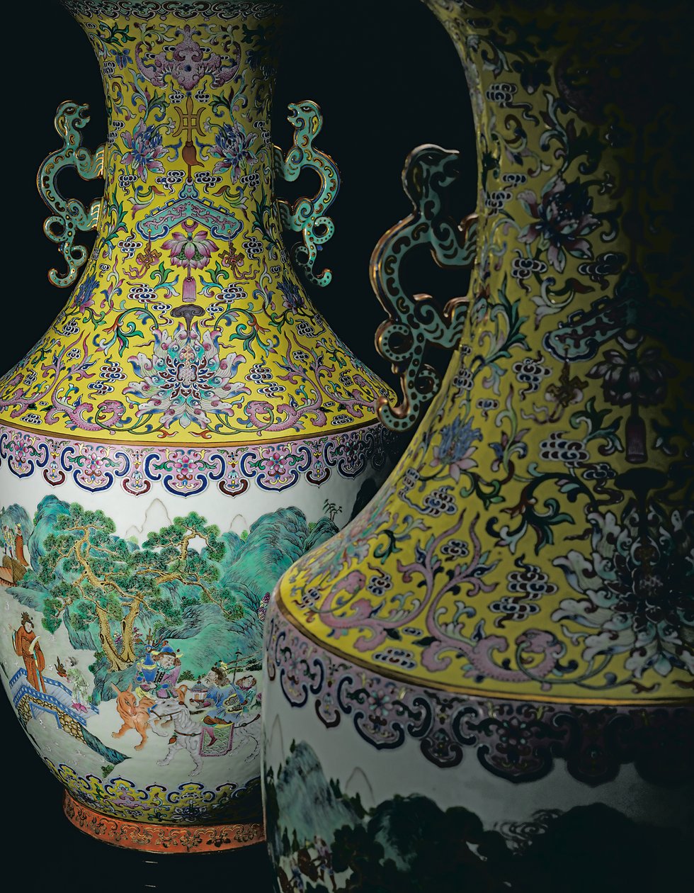 Un paio di vasi Imperiali Famiglia Rosa da Qing Dynasty   Jiaqing Period Chinese School