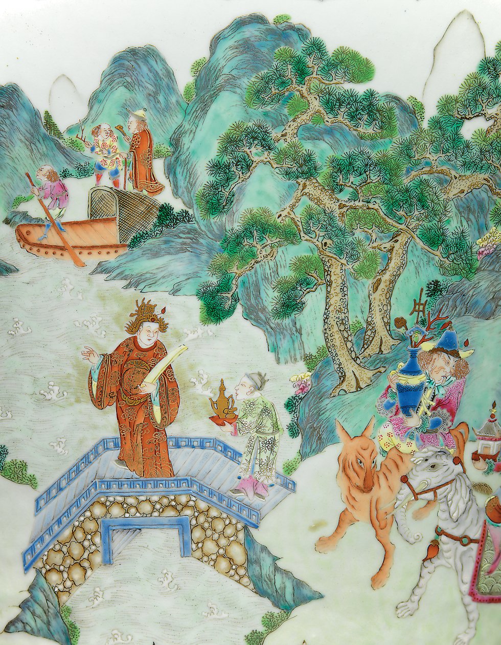 (dettaglio) da una coppia di vasi imperiali Famille Rose da Qing Dynasty   Jiaqing Period Chinese School