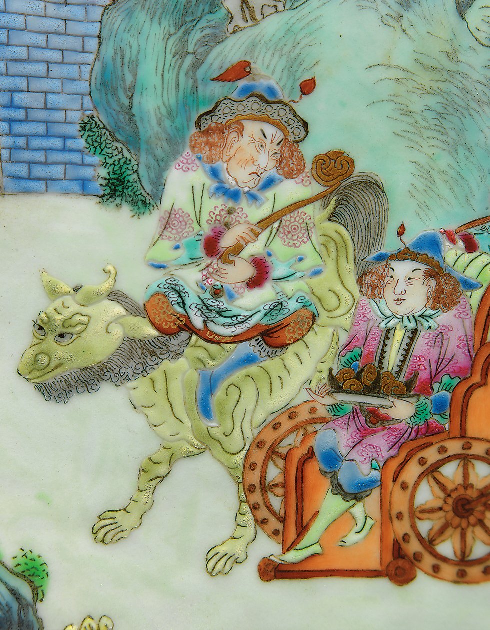 Dettaglio di uno di un paio di vasi Imperiali Famiglia Rosa da Qing Dynasty   Jiaqing Period Chinese School