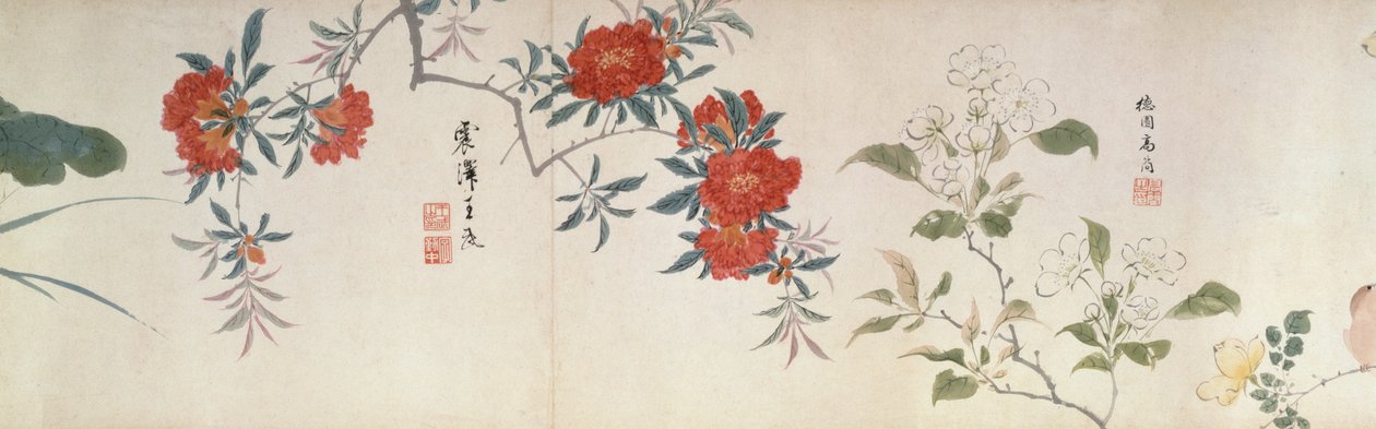 Fiori, Rotolo a Mano da Qing Dynasty Chinese School