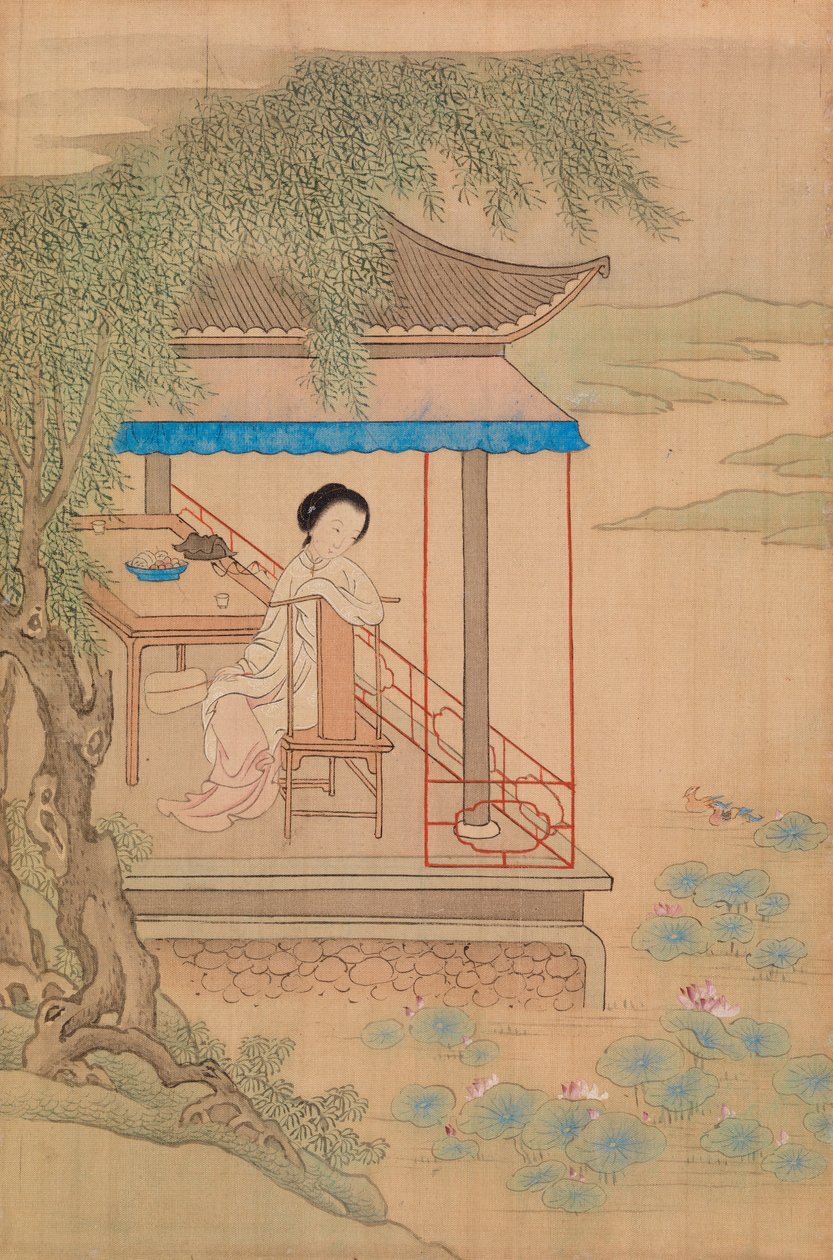 Ragazza Seduta sul Portico da Qiu Ying