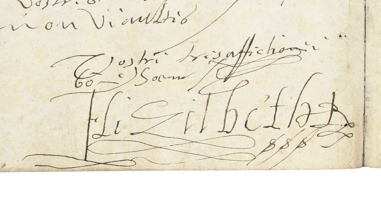 Firma su una lettera di Elisabetta I d