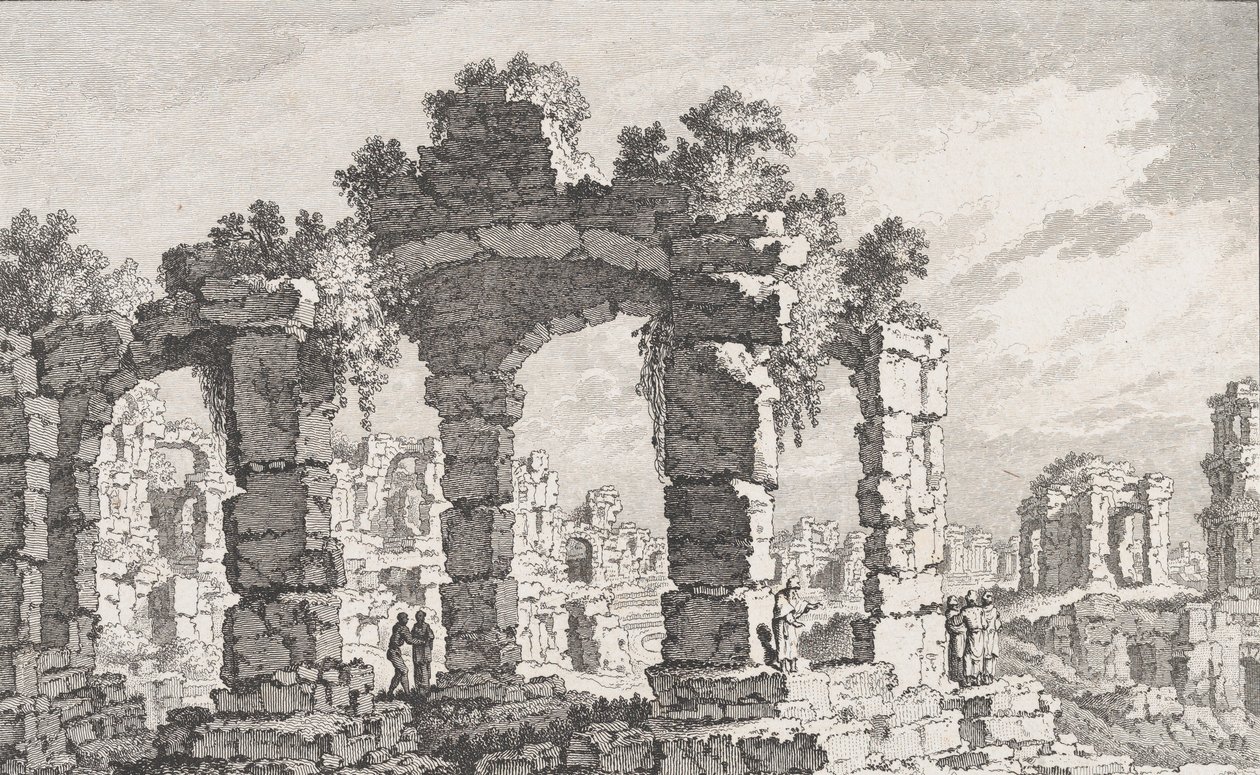 Rovine di Cuma, XVIII secolo da Quentin Pierre Chedel