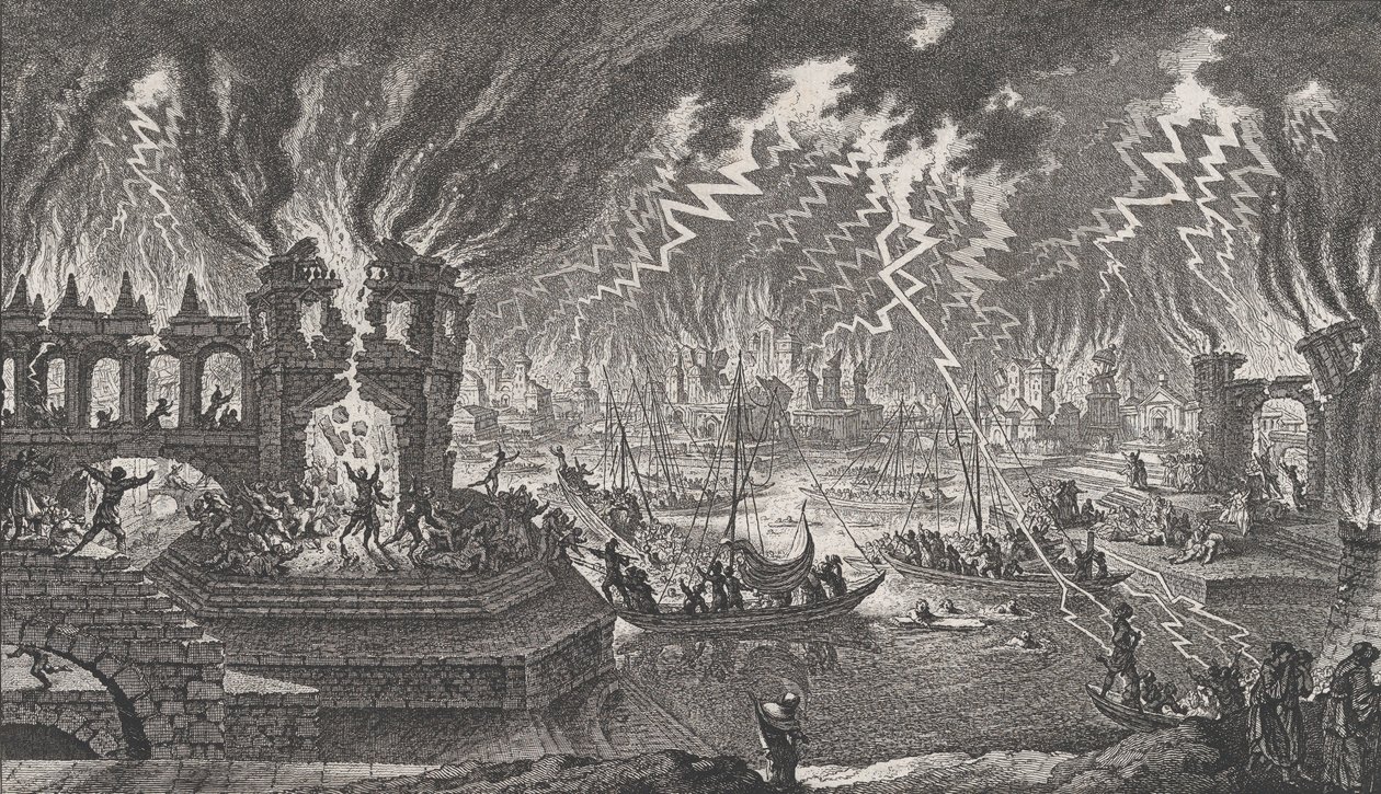 Vista di un Incendio da Quentin Pierre Chedel