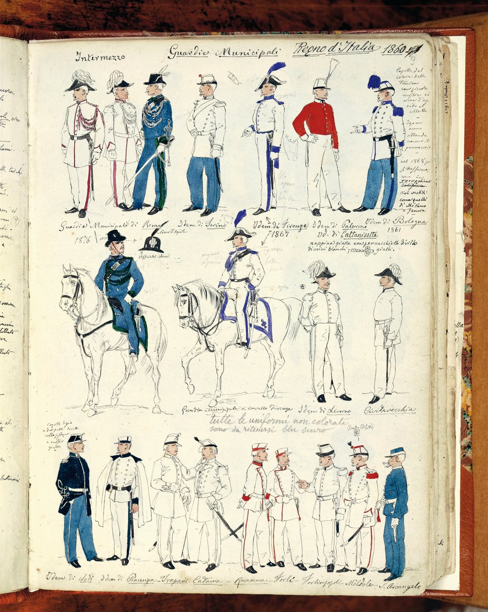 Guardie municipali, uniformi militari del Regno d