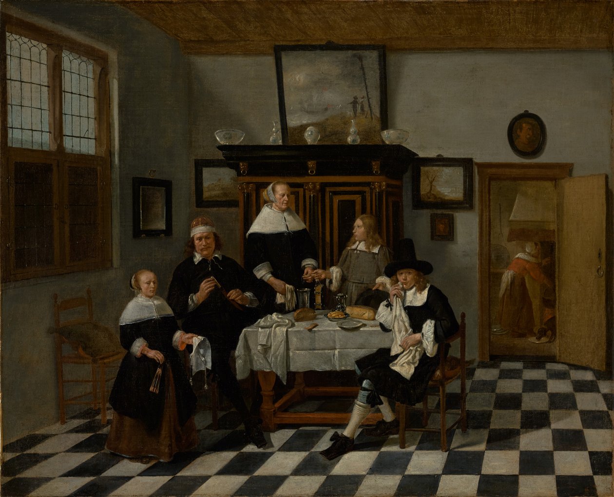 Gruppo di famiglia in un interno da Quiringh Gerritsz. van Brekelenkam