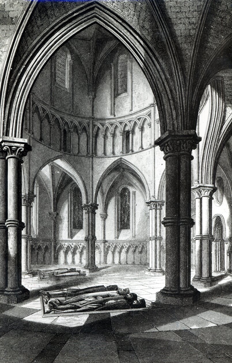 Interno della Chiesa del Tempio con le effigi dei Cavalieri da R.W. Billings