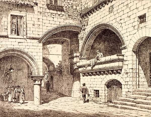 Parte della Piazza San Pellegrino, Viterbo, Italia, da 