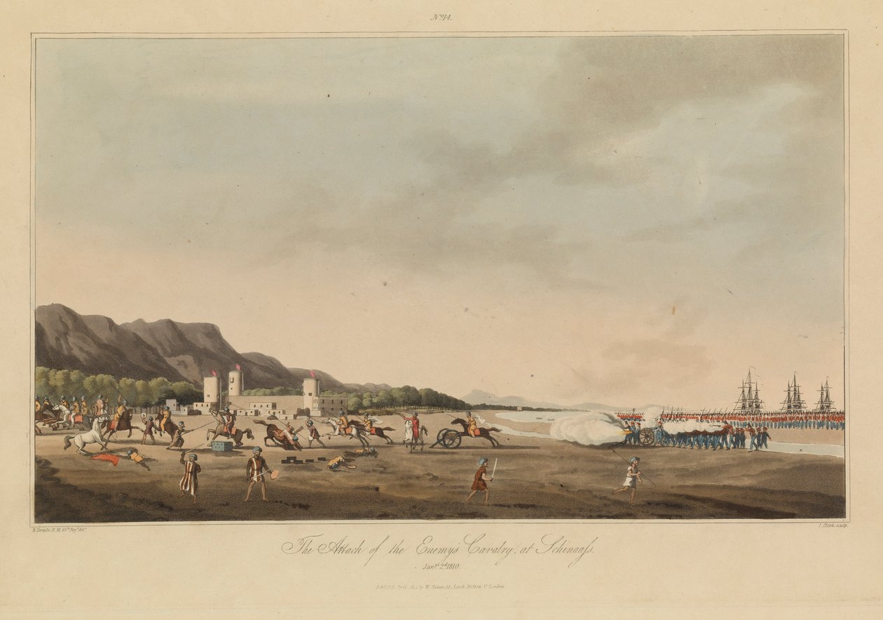Sedici vedute di luoghi nel Golfo Persico contro i pirati arabi da R. (after) Temple