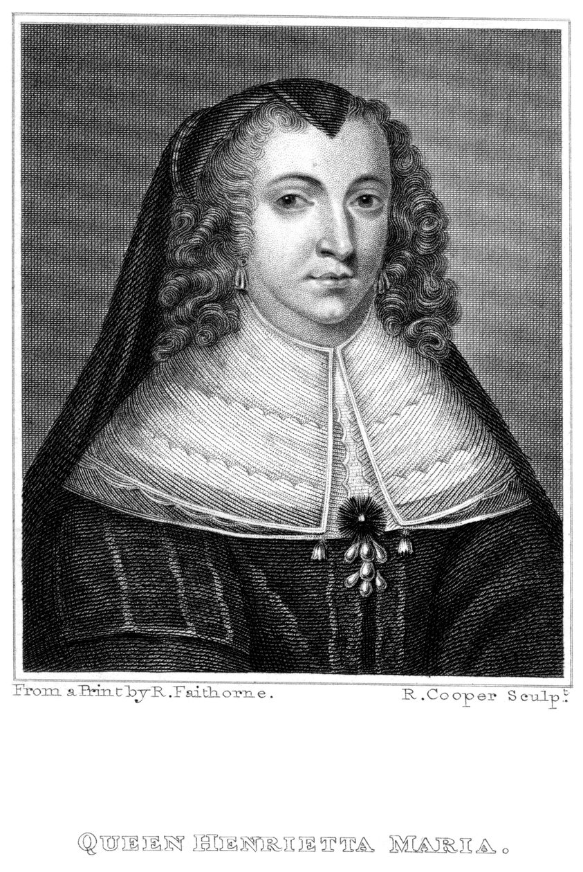 Henrietta Maria 1609-1669, regina consorte di Re Carlo I 1600-1649, XIX secolo da R. Cooper